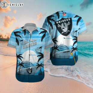 Custom Name Las Vegas Raiders Ocean Breeze Hawaiian Shirt