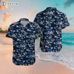Custom Name Tennessee Titans Island Sketch Hawaiian Shirt