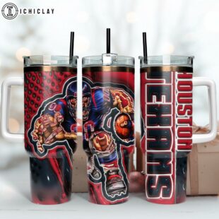 Houston Texans NFL Mascot Tumbler 40Oz With Handle For Fans
