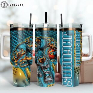 Jacksonville Jaguars NFL Mascot Tumbler 40Oz With Handle For Fans