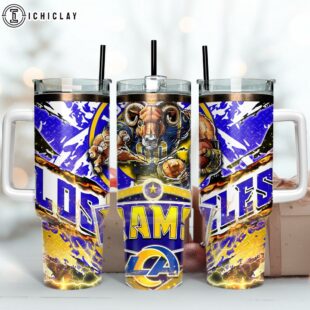 Los Angeles Rams NFL Mascot Football Tumbler 40Oz With Handle