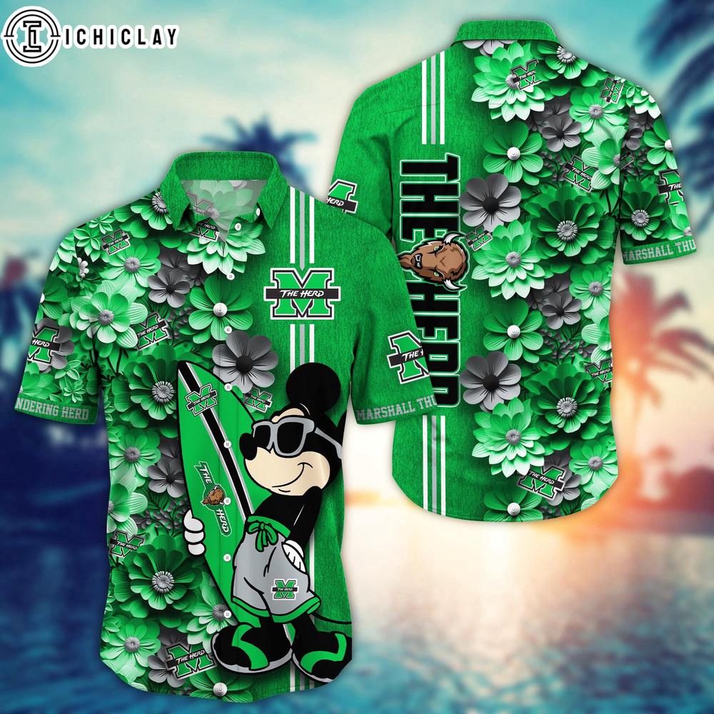 Marshall Thundering Herd NCAA Mickey Mouse Hawaiian Shirt Gift For Fans Marshall Thundering Herd NCAA Mickey Mouse Hawaiian Shirt Gift For Fans