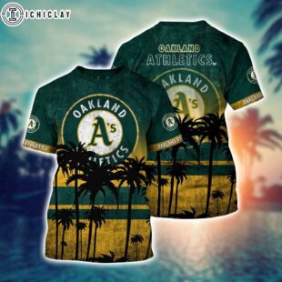 MLB Oakland Athletics All Over Print T-Shirt Casual Style For Fans Sports