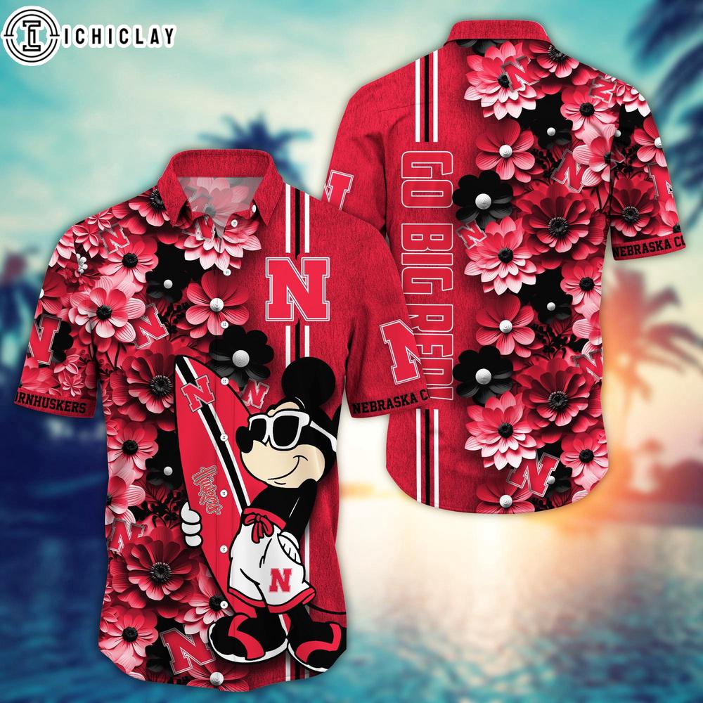 Nebraska Cornhuskers NCAA Mickey Mouse Hawaiian Shirt Gift For Fans Nebraska Cornhuskers NCAA Mickey Mouse Hawaiian Shirt Gift For Fans