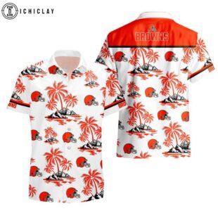 Cleveland Browns Palm Tree Pattern Hawaiian Shirt
