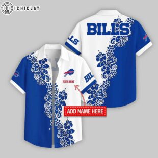 Custom Name Buffalo Bills Hibicus Pattern Hawaiian Shirts For Fan