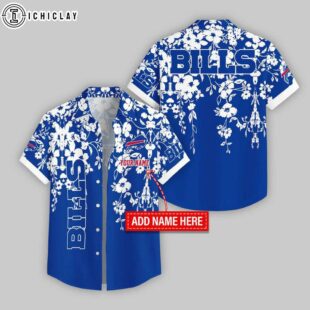 Custom Name Buffalo Bills Hibicus Trellis Pattern Hawaiian Shirts For Fans