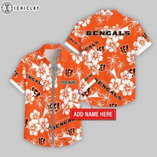 Custom Name Cincinnati Bengals Hibicus Hawaiian Shirts For Fans