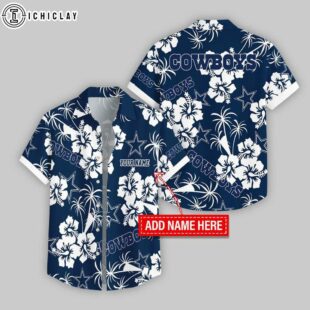 Custom Name Dallas Cowboys Hibicus Hawaiian Shirts For Fans