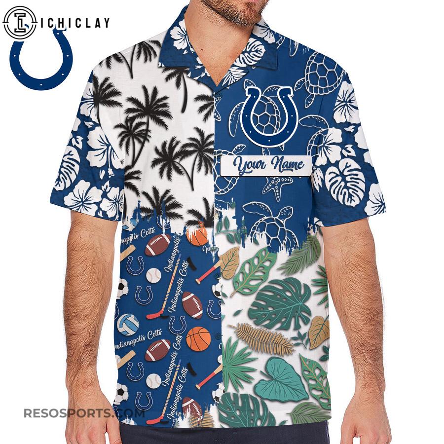 Custom Name Indianapolis Colts NFL Hawaiian Shirt For Fans Custom Name Indianapolis Colts NFL Hawaiian Shirt For Fans