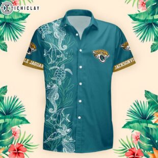 Jacksonville Jaguars Turtle Seaweed Pattern Hawaiian Shirt