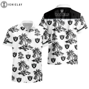 Las Vegas Raiders Palm Tree Pattern Hawaiian Shirt