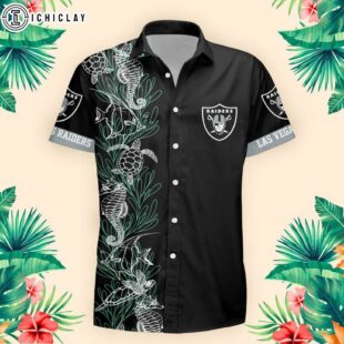 Las Vegas Raiders Turtle Seaweed Pattern Hawaiian Shirt