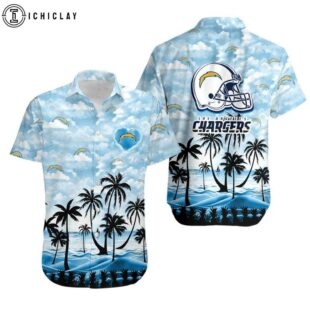 Los Angeles Chargers Coconut Palms Hawaiian Shirt