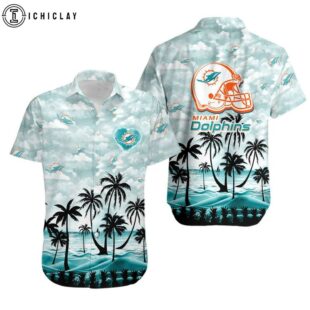 Miami Dolphins Coconut Palms Hawaiian Shirt