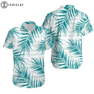Miami Dolphins Tropical Leaves Hawaiian Shirt