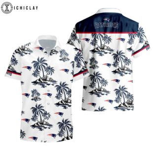 New England Patriots Palm Tree Pattern Hawaiian Shirt