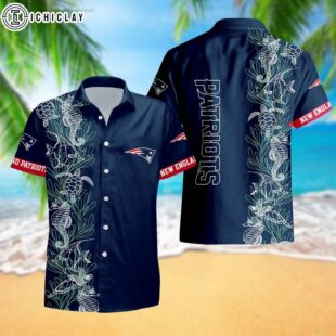 New England Patriots Turtle Seaweed Pattern Hawaiian Shirt