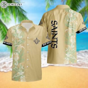 New Orleans Saints Turtle Seaweed Pattern Hawaiian Shirt