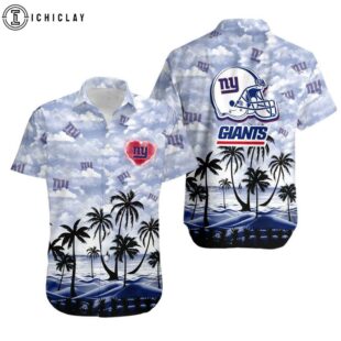 New York Giants Coconut Palms Hawaiian Shirt