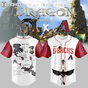 Arizona Diamondbacks MLB x How to Train Your Dragon Baseball Jersey For Fans