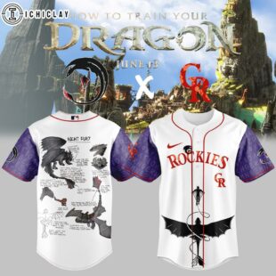Colorado Rockies MLB x How to Train Your Dragon Baseball Jersey For Fans