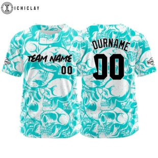 Custom Name And Number Blue&White Baseball Jersey Shirts