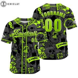 Custom Name And Number Gray Skull Baseball Jersey Shirts