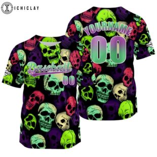 Custom Name And Number Green Purple Baseball Jersey Shirts