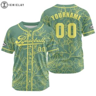 Custom Name And Number Green Yellow Baseball Jersey Shirts