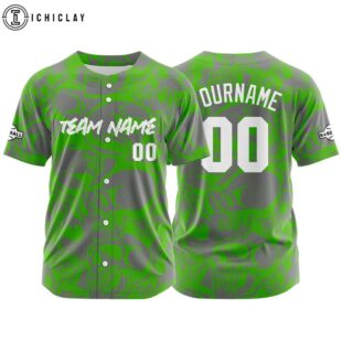 Custom Name And Number Green&Grey Baseball Jersey Shirts