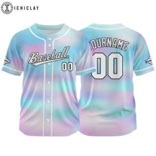 Custom Name And Number Light Purple-Light Blue Baseball Jersey Shirts