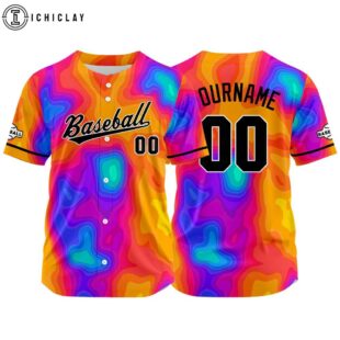 Custom Name And Number Orange-Red-Blue Baseball Jersey Shirts