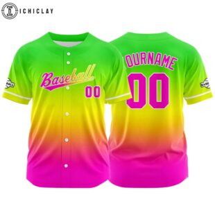 Custom Name And Number Ose Red-Yellow-Green Baseball Jersey Shirts