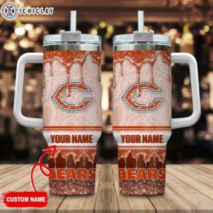 Custom Name Chicago Bears NFL Tumbler 40Oz Handle For Fans