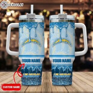 Custom Name Los Angeles Chargers NFL Tumbler 40Oz Handle For Fans