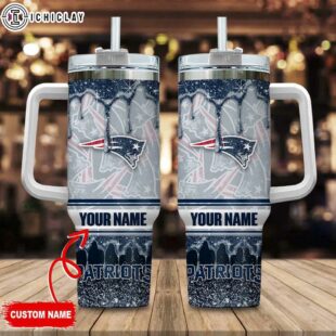 Custom Name New England Patriots NFL Tumbler 40Oz Handle For Fans