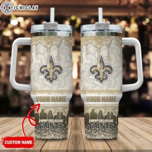 Custom Name New Orleans Saints NFL Tumbler 40Oz Handle For Fans