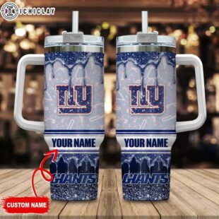 Custom Name New York Giants NFL Tumbler 40Oz Handle For Fans
