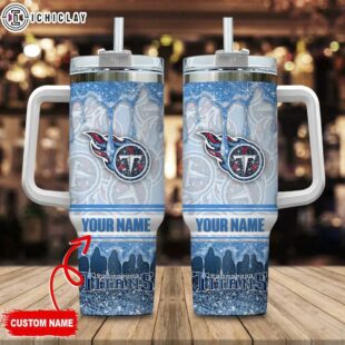 Custom Name Tennessee Titans NFL Tumbler 40Oz Handle For Fans