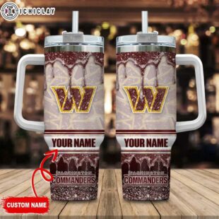 Custom Name Washington Commanders NFL Tumbler 40Oz Handle For Fans