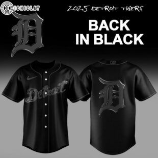 Detroit Tigers MLB Back In Black Baseball Jersey For Fans
