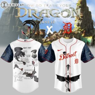Detroit Tigers MLB x How to Train Your Dragon Baseball Jersey For Fans