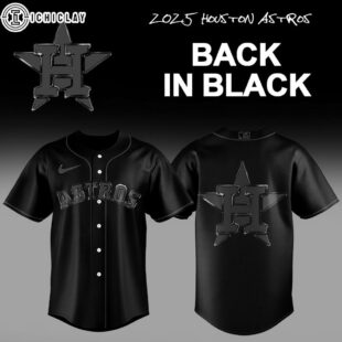 Houston Astros MLB Back In Black Baseball Jersey For Fans