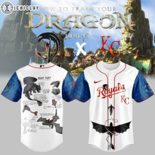 Kansas City Royals MLB x How to Train Your Dragon Baseball Jersey For Fans
