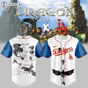 Los Angeles Dodgers MLB x How to Train Your Dragon Baseball Jersey For Fans