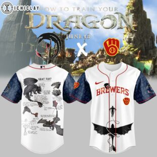 Milwaukee Brewers MLB x How to Train Your Dragon Baseball Jersey For Fans