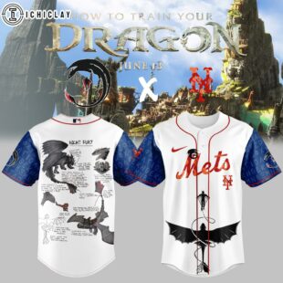 New York Mets MLB x How to Train Your Dragon Baseball Jersey For Fans