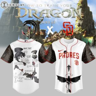 San Diego Padres MLB x How to Train Your Dragon Baseball Jersey For Fans
