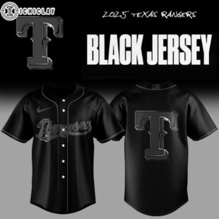 Texas Rangers MLB Back In Black Baseball Jersey For Fans